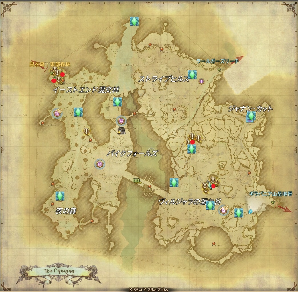 FF14 4.0マップ　ギラバニア辺境地帯